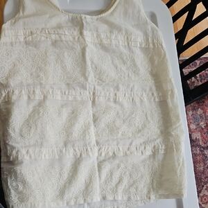 LOFT Cream Lace Tank Top